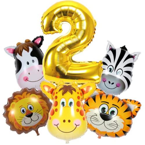 DIWULI Dschungel Geburtstag Deko 2 Jahre - Zahl 2 Ballon DIWULI Dschungel Geburtstag Deko 2 Jahre - Zahl 2 Ballon von DIWULI