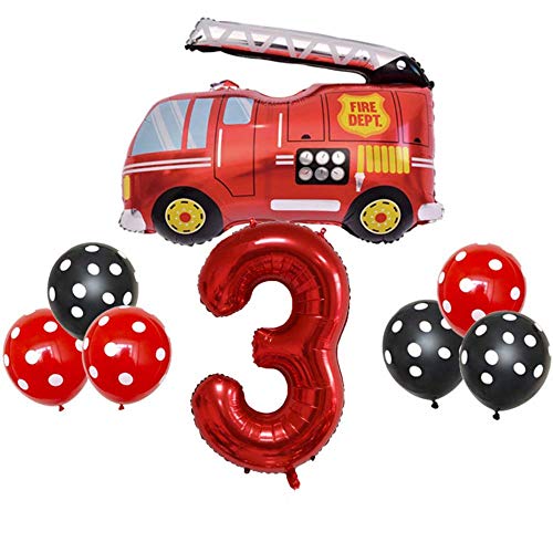 DIWULI Feuerwehr Geburtstag 3 Jahre - Feuerwehr Luftballons DIWULI Feuerwehr Geburtstag 3 Jahre - Feuerwehr Luftballons von DIWULI