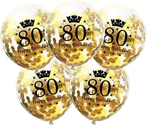 DIWULI Geburtstags-Luftballons 80 Jahre - 5er Set Gold DIWULI Geburtstags-Luftballons 80 Jahre - 5er Set Gold von DIWULI