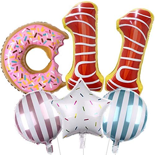 DIWULI Geburtstagsdeko 11 Jahre Luftballons Donut Set von DIWULI