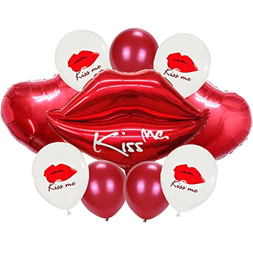 DIWULI Kiss Me Love Luftballon-Set - Lippen-Ballon Kuss Rot von DIWULI