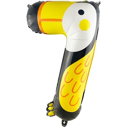 DIWULI Luftballon 7 Geburtstag Dschungel Zoo Zahl Dekoration DIWULI Luftballon 7 Geburtstag Dschungel Zoo Zahl Dekoration von DIWULI