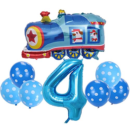 DIWULI Zug Lokomotive Luftballon Set Zahl 4 XXL Blau DIWULI Zug Lokomotive Luftballon Set Zahl 4 XXL Blau von DIWULI
