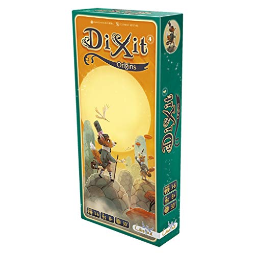 DIXIT Erweiterung 4 - Dixit Origins: Kartenspiel, Thematisch, Partyspiel, 4-6 Spieler, Ab 8 Jahren, Handgezeichnete Karten, Kreatives Geschichtenerzählen von DIXIT