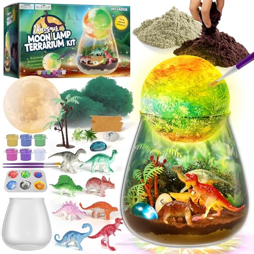 DIY-LAOESE Dinosaurier Spielzeug, Dinosaurier-Terrarium-Set für Kinder mit Mondlampen-Malset, Geschenk für Junge im Alter von 4, 5, 6, 7, 8 9 10 11 12 Jahren, Dinosaur Bastelset Geburtstagsgeschenk von DIY-LAOESE