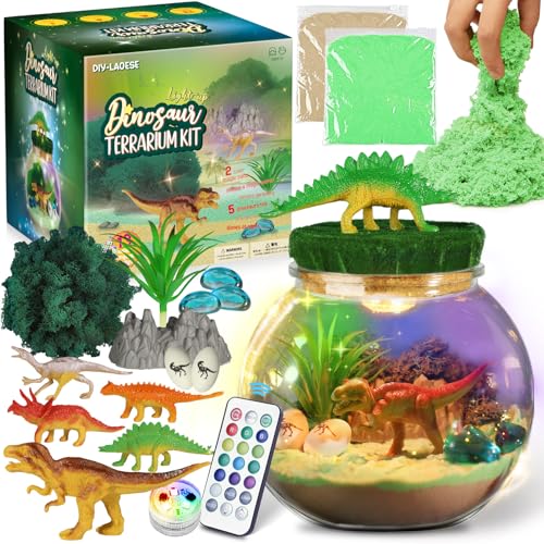 Dinosaurier-Geschenke – Dinosaurier-Terrarium-Set für Kinder – Geburtstagsgeschenk für Jungen im Alter von 4, 5, 6, 7, 8–12 Jahren – Dinosaurier-Spielzeug – Bastelset, Weihnachten Geschenke Kinder von DIY-LAOESE