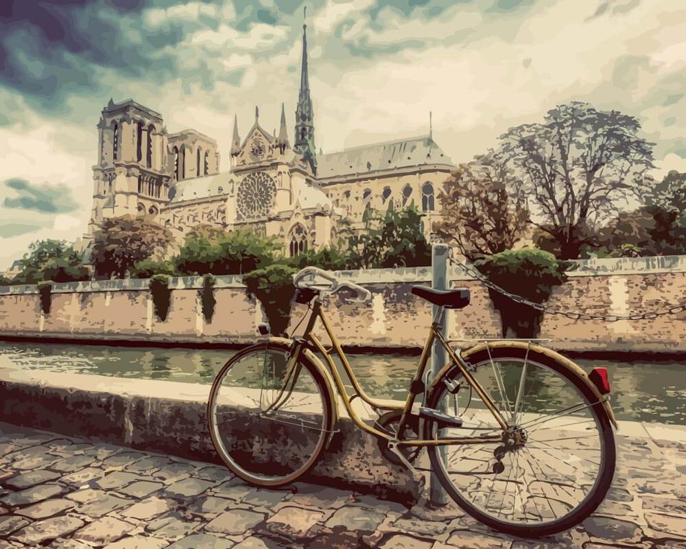 Malen nach Zahlen - Notre Dame in Frankreich, ohne Rahmen von DIY - Malen nach Zahlen