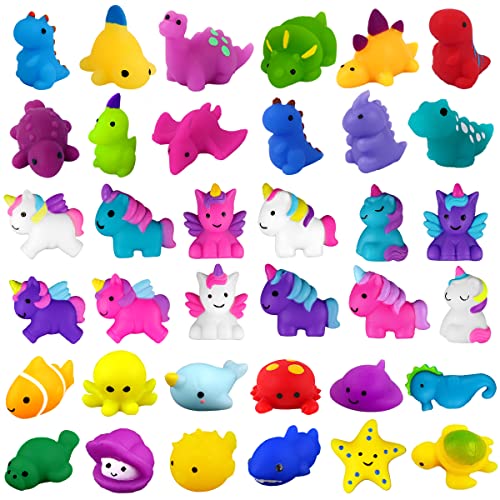 DIYDEC 36 Stück Mochi Squishy Toys, Mini Kawaii Dinosaurier Einhorn Meerestiere Squishies Soft Squeeze Fidget Toys Stress Relief Toys Party Taschen Füllstoffe für Jungen Mädchen Geburtstag Party von DIYDEC