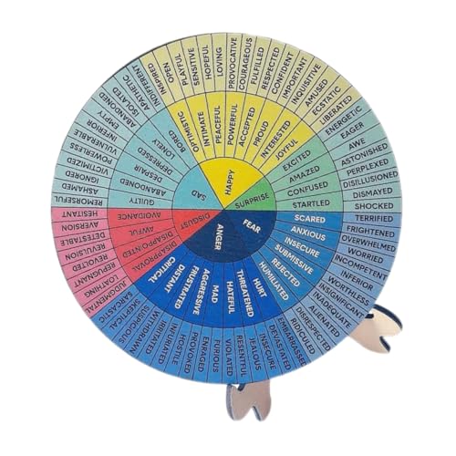 DIYEAH 1 Satz Emotionsrad-Diagramm-Ornamente Emotionsdiagrammrad Farbiges Feeling-Rad- Schreibtischdeko Für Männer Feeling Wheel Schreibtischdekorationen Desktop-Dekorationen Holz von DIYEAH