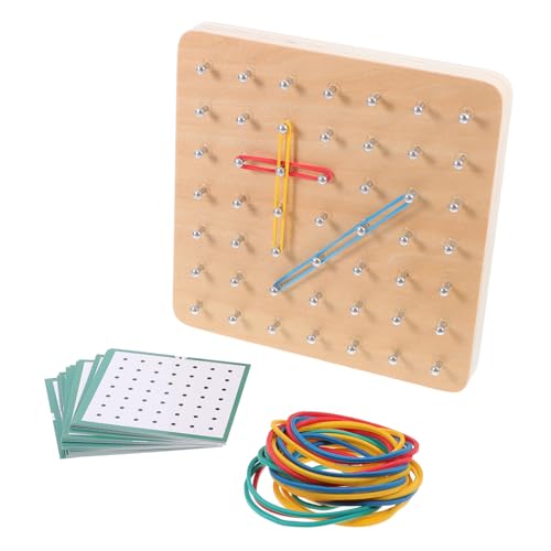 DIYEAH Frühes Lernen Geoboard Holznägel Lernspielzeug für Jungen und Mädchen Vorschulmathematik und Feinmotorik von DIYEAH