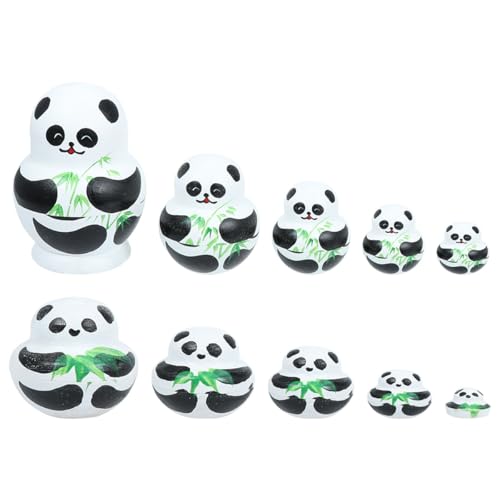 DIYEAH 10 Schichten Cartoon Panda Nesting Dolls, Holz Spielzeug Handwerk Hause Dekoration, 4, 33 Zoll Puppen DIYEAH 10 Schichten Cartoon Panda Nesting Dolls, Holz Spielzeug Handwerk Hause Dekoration, 4, 33 Zoll Puppen von DIYEAH