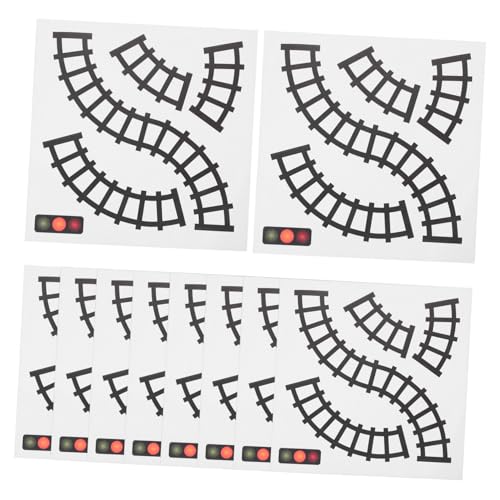 DIYEAH 10 Stück Verkehrszeichen Aufkleber Rennstrecken Klebeband Straßenschilder Poster Rennwagen Wandaufkleber Verkehrsspielschilder Szenenaufkleber Rennwagen Wandaufkleber von DIYEAH