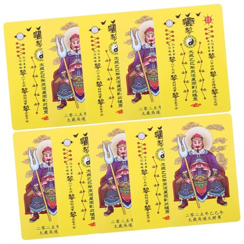 DIYEAH 10St Tai-Sui-Karte Taisui Glücksbringer schutz karte schutzamulett Chinesisches Neujahrsamulett Amulettkarte für die Handtasche Feng-Shui-Wohnkultur Tai-Sui-Goldkarte Amulette PVC von DIYEAH