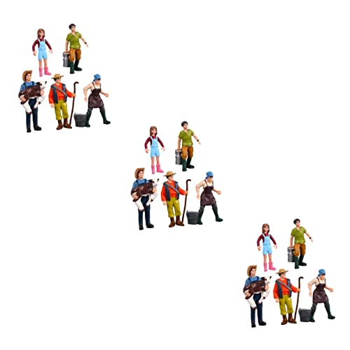 DIYEAH 15 STK Charaktermodell Figur 5 Miniaturfiguren Farmer People-Modell miniaturen Figuren Figurenmodell Modelle Menschen maßstabsgetreues Modell Personenfiguren skalieren Vinyl von DIYEAH