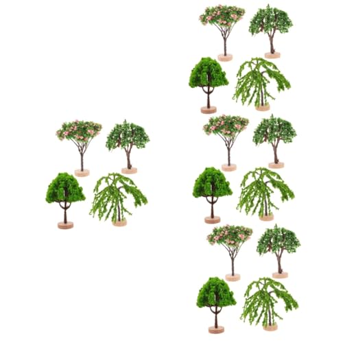 DIYEAH 16 Stk Simulierter Minibaum Mini-dekor Künstlicher Baum Mini-sandtisch-Modell Grüner Landschaftsbaum Modellbäume Grüne Landschaft Landschaftsmodell Mini-bäume Zum Basteln Plastik von DIYEAH