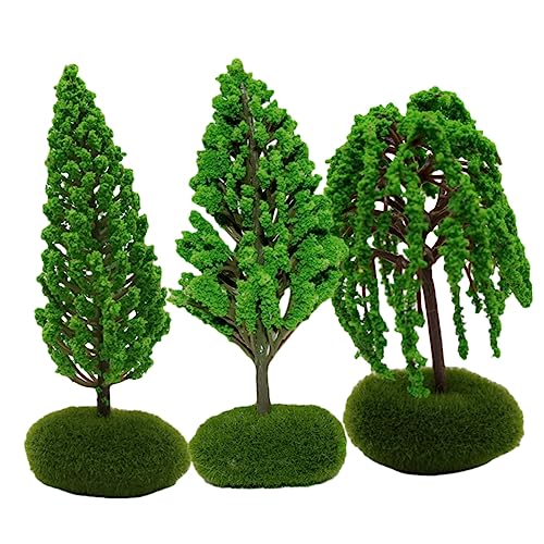 DIYEAH 3St Baummodell Simulation Baumschmuck maßstabsgetreue Modellbäume kleine Diorama-Bäume Artificial Tree Miniatures Bäume für die Modelleisenbahn Miniatur-Straßenbäume Plastik von DIYEAH