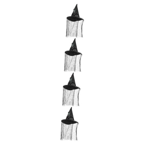 DIYEAH 4 Stück Hexenhut Halloween Hut Dekorativer Partyhut Halloween Ornament Hexen Cosplay Hut Halloween Kostümhut Halloween Partyhut Cosplay Requisite Hexen Dekor Halloween von DIYEAH