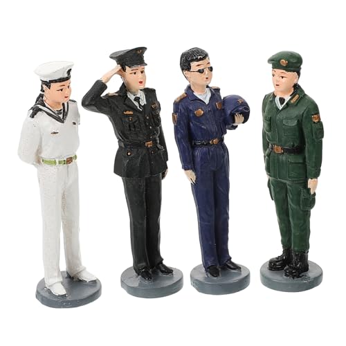 DIYEAH 4 Stück Klassische Mini-Soldaten-Figuren, Modelle, Spielset, Schreibtisch-Dekoration, Spielzeug, Geschenkzubehör von DIYEAH