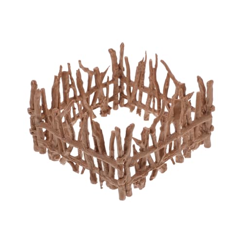 DIYEAH 4 Stück Zaundekoration Feengarten Zubehör Mini-gartendeko DIY-feengarten Nutztierfiguren Puppenhaus-miniornamente Kunstrasen Für Minigarten Künstliches Gartengras Plastik Brown von DIYEAH