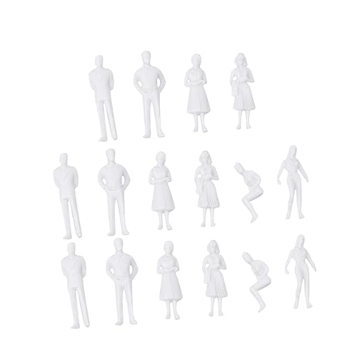 DIYEAH 5 Sets Mini Weiße Figuren Lifelike Modelle Für Miniatur Landschaft Und Puppenhaus Dekoration Pro Set 36mm Größe Unbemalt Ideal Für Kreative Projekte von DIYEAH