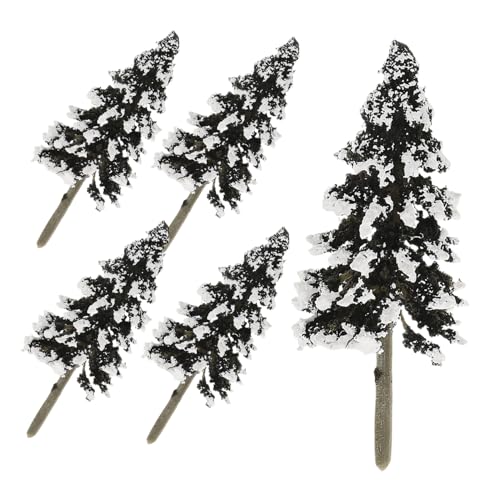 DIYEAH 5St Weihnachtsbaum Miniaturszene mit Zedernbäumen Mini-Landschaftsdekor künstliches Zedernbaummodell Mini-Pflanzendekor Mini-Bäume zum Basteln gefälschter Minibaum DIY Baum Plastik von DIYEAH