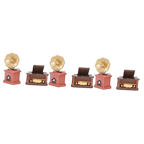 DIYEAH 6 STK Vintage-Ornamente kleines Modell Puppe Haushaltsgeräte Ornamente Spielzeug für Kinder kinderspielzeug Weihnachtsdekorationen Radio Miniatur-Phonograph Mini-Landschaftsschmuck von DIYEAH