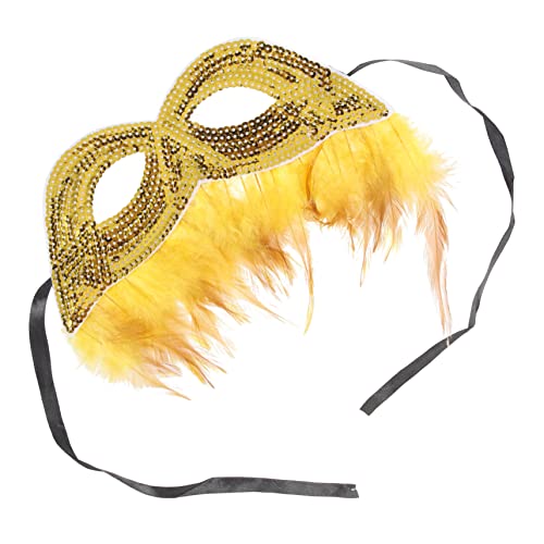 DIYEAH Glänzende Masquerade Federmaske Gold mit Elastischem Band Leichte Halbgesichts Kostümrequisite für Karneval Fasching Maskenball Halloween Cosplay und Festliche Partys DIYEAH Glänzende Masquerade Federmaske Gold mit Elastischem Band Leichte Halbgesichts Kostümrequisite für Karneval Fasching Maskenball Halloween Cosplay und Festliche Partys von DIYEAH