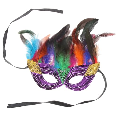 DIYEAH Glitzernde Federmaske Damen Masquerade Kostüm Karneval Party Federschmuck Cosplay Fasching Zubehör für Tanz und Festival DIYEAH Glitzernde Federmaske Damen Masquerade Kostüm Karneval Party Federschmuck Cosplay Fasching Zubehör für Tanz und Festival von DIYEAH