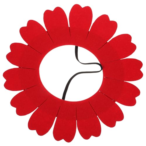 DIYEAH Lustige Gesichtsmaske Dekoration Party sonnenblumenhut kappe sonnenblumen kopfschmuck Sonnenblumen-Kopfschmuck Haarband Sonnenblumen Kostüm Kopfbedeckung Blumenhüte Filzstoff rot von DIYEAH