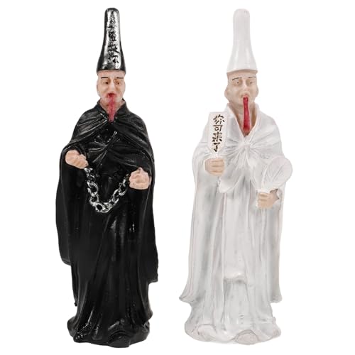 DIYEAH Miniaturfiguren 2 Stück Gotische Gruselige Dekoration Halloween-Harz Todessensenmann-Skulptur Für Regal Tisch Und Schreibtisch von DIYEAH