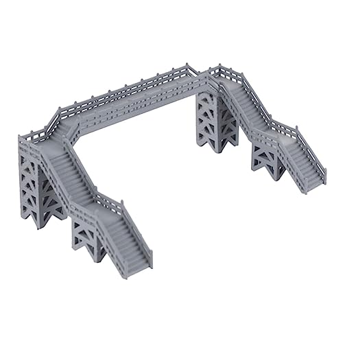 DIYEAH Modell Fußgängerbrücke Spuren Zugtisch Brücken Dekoration Miniaturzug Portal bastelzeug laufstall accesories tischdeko Fußgängerbrücke-Ornament Wohndekoration Abs Grey von DIYEAH