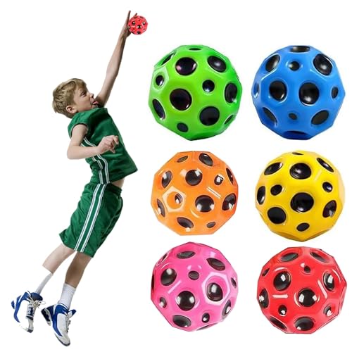 DIYSESSION Moon Ball, Hohe Sprünge Gummiball Space Ball Moonball,Planeten Hüpfbälle, 7 cm Flunkyball Bounce Ball Bouncing Ball für Kinder, Hohe Bounce-Loch-Ball Mondball Lavaball (6 Stück) von DIYSESSION