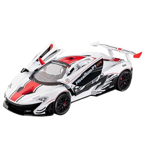 DIYUHUO For 1/22 Simulation P1 GTR Auto Modell Legierung Spielzeug Auto Ornament (White) von DIYUHUO