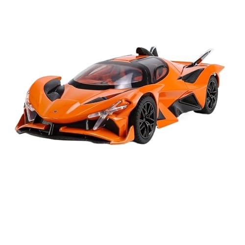 DIYUHUO For 1/24 Simulation Legierung EV0 Sonnengott Sportwagen-Modell Sound und Licht Rebound Tür Hängespielzeug (Orange) von DIYUHUO