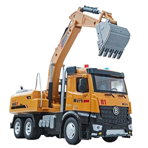 DIYUHUO For Bagger Mixer LKW Legierung Auto Modell Spielzeug Ornament (Orange) von DIYUHUO