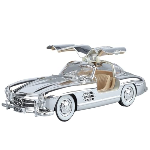 DIYUHUO for 1/24 Simulation 300SL Galvanisierte Legierung Version Sportwagen Modell Spielzeug Sammlung(Silver) von DIYUHUO