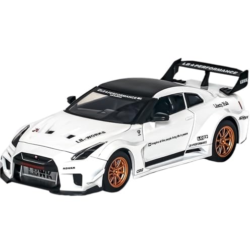 DIYUHUO Für 1/24 Simulation Legierung GTR Japanischer God Of War Sportwagen Modell Spielzeugsammlung (weiß) von DIYUHUO