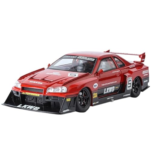 DIYUHUO Für 1/24 Simulation Legierung GTR Skyline Sportwagen Modell Spielzeugsammlung (rot) von DIYUHUO