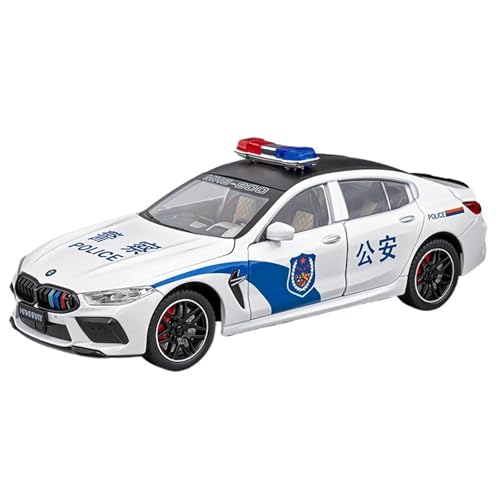 DIYUHUO Für 1/24 Simulation Legierung M8 Polizeiauto Modell Spielzeugsammlung (weiß) von DIYUHUO