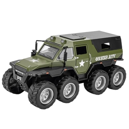 DIYUHUO Für 1/32 Simulation Conqueror 8x8 Rad Offroad aus Legierung Modell Polizeiauto Sound und Licht Feedback Tür Spielzeug Dekoration (Grün) von DIYUHUO