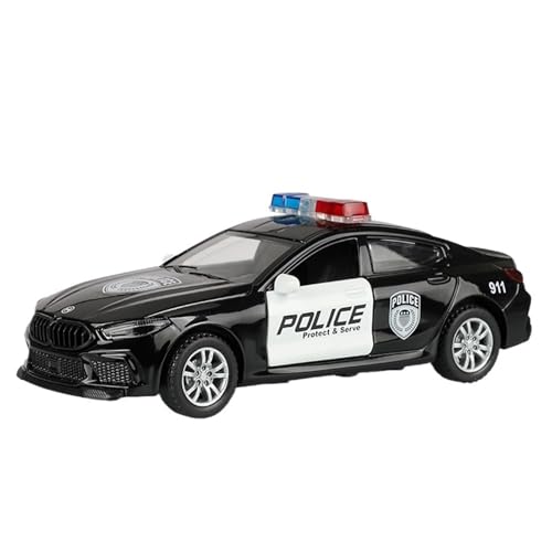 DIYUHUO Für 1/32 Simulation M8 Polizeiauto Polizei Spezialpolizei Legierung Auto Modell Sound und Licht Feedback Tür Öffnen Spielzeug Ornament (Schwarz) von DIYUHUO