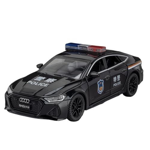 DIYUHUO Für 1/32 Simulation RS7 Polizeiauto Öffentliche Sicherheit Taxi Legierung Modell Sound und Licht Feedback Tür Öffnen Spielzeug Ornament (schwarz) von DIYUHUO