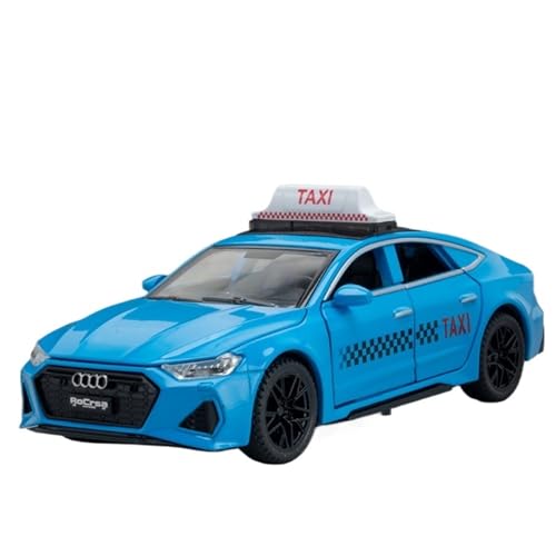 DIYUHUO Für 1/32 Simulation RS7 Polizeiauto Öffentliche Sicherheit Taxi Legierung Modell Ton und Licht Feedback Tür öffnen Spielzeug Ornament (blau) von DIYUHUO