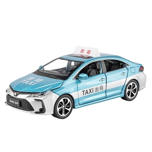 DIYUHUO Für 1/32 Simulationslegierung, Corolla Taxi, Auto-Modell-Spielzeugsammlung (blau) von DIYUHUO