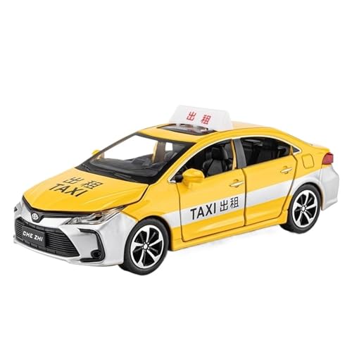 DIYUHUO Für 1/32 Simulationslegierung, Corolla Taxi, Auto-Modell-Spielzeugsammlung (gelb) von DIYUHUO