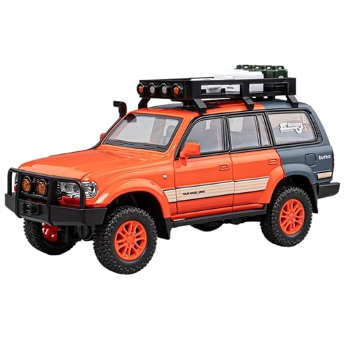 DIYUHUO Kuluze LC80 Auto-Modell-Ornament aus 1/24 Simulationslegierung, Orange von DIYUHUO