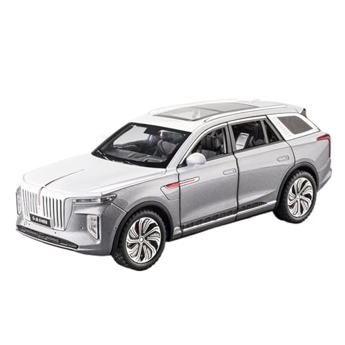 DIYUHUO for 1/24 Hongqi E-HS9 Simulation Legierung Spielzeug Sportwagen Modell Ornament(Silver) von DIYUHUO