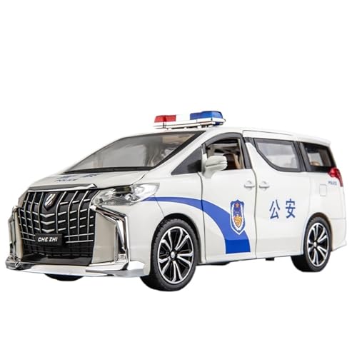 DIYUHUO for 1/24 Simulation Legierung Alphard Polizei Auto Modell Spielzeug Ornament von DIYUHUO