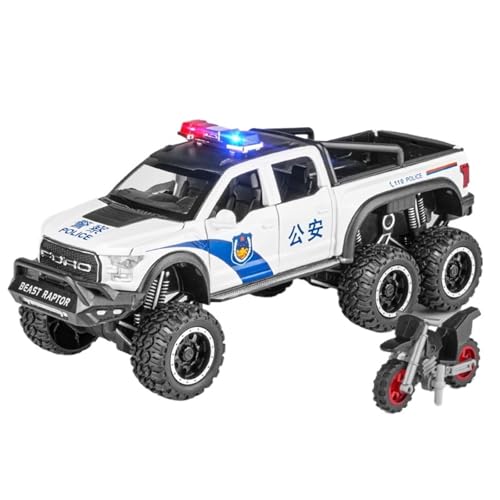 DIYUHUO for 1/28 Simulation Legierung Raptor F150 Auto Modell Spielzeug Ornament(White) von DIYUHUO