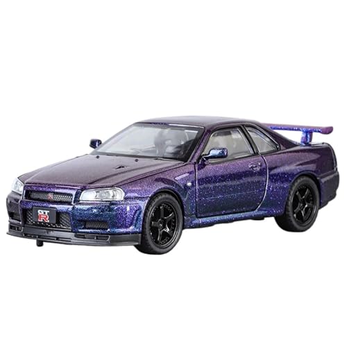 DIYUHUO for 1/32 GTR Skyline Legierung Sportwagen Modell Spielzeug Sammlung(Purple) von DIYUHUO